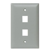 Single-Gang, 2-Port Wall Plate, Gray