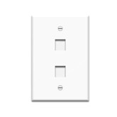 Single Gang 2-Port Wall Plate - 25 Pack
