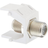 Non-Recessed Nickel F-Connector - White (50-Pack)