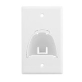 Single Gang Hinged Bull Nose Wall Plate - White