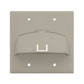 Double Gang Hinged Bullnose Wall Plate - Light Almond